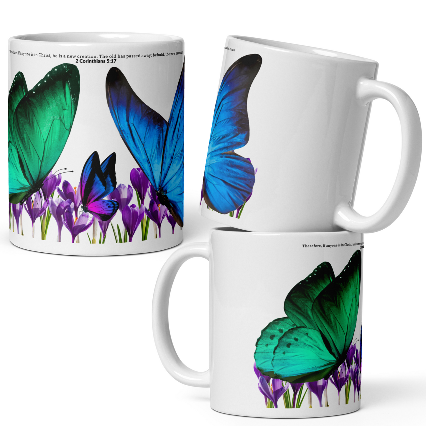 New Creature White Glossy Mug ( 2 Corinthians 5:17)